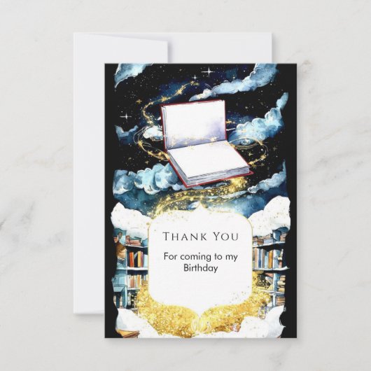 Simple Custom Library Storybook Birthday Dankeskarte (Vorderseite)