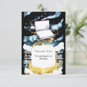 Simple Custom Library Storybook Birthday Dankeskarte (Stehend Vorderseite)