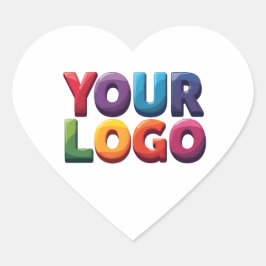 Simple Custom Logo and Text Business Herz-Aufkleber