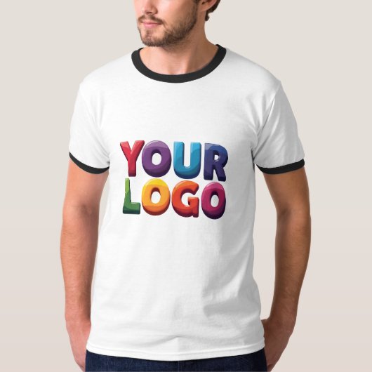 Simple Custom Logo and Text Business T-Shirt (Vorderseite)