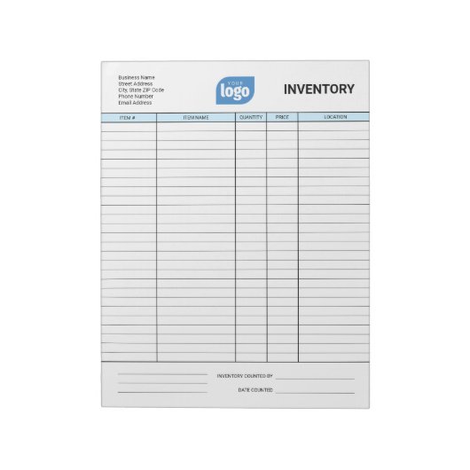 Simple Custom Logo Business Inventory Notepad Notizblock (Rotiert)