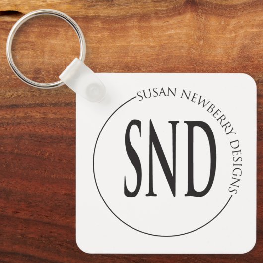 Simple Custom Logo Business Schlüsselanhänger (Vorderseite)