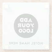 Simple Custom Logo & Hotel Name  Glasuntersetzer (Rückseite)