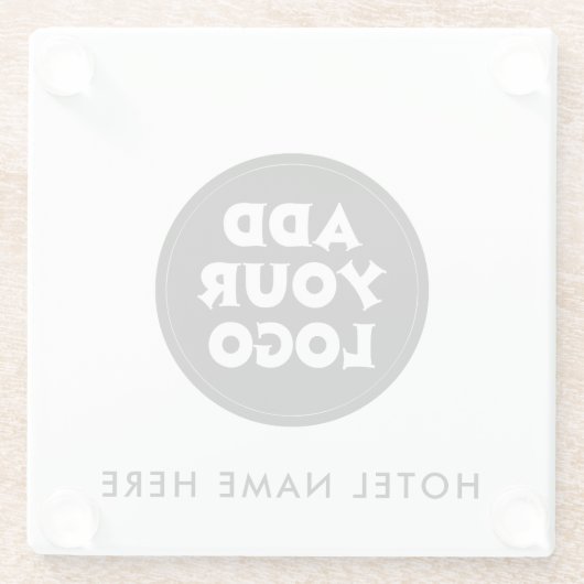 Simple Custom Logo & Hotel Name  Glasuntersetzer (Rückseite)