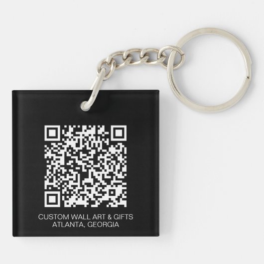 Simple Custom Logo QR Code Business Schlüsselanhänger (Rückseite)