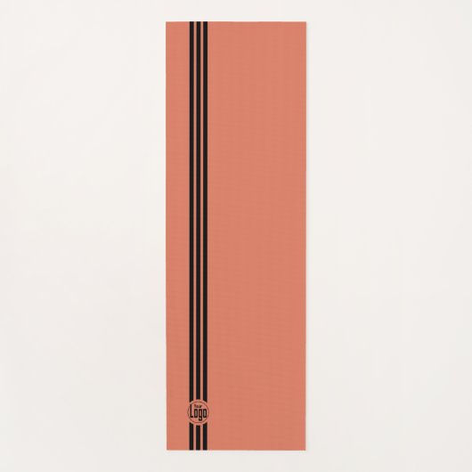 Simple Custom Logo Three Stripes Black Orange Yogamatte (Vorderseite)
