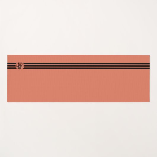 Simple Custom Logo Three Stripes Black Orange Yogamatte (Vorderseite (Horizontal))