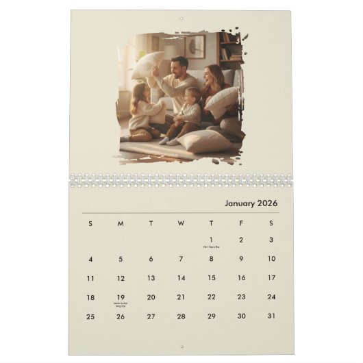 Simple Custom Modern Design Photo Kalender (Jan 2026)