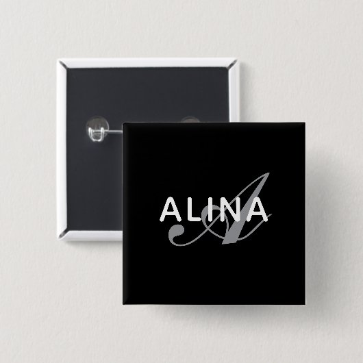 Simple Custom Name Monogram 2''Scratch Resistant Button (Vorne & Hinten)