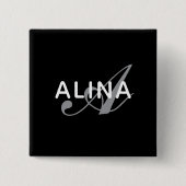 Simple Custom Name Monogram 2''Scratch Resistant Button (Vorderseite)