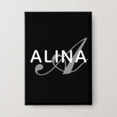 Simple Custom Name Monogram Design Rectangle Button (Vorderseite)