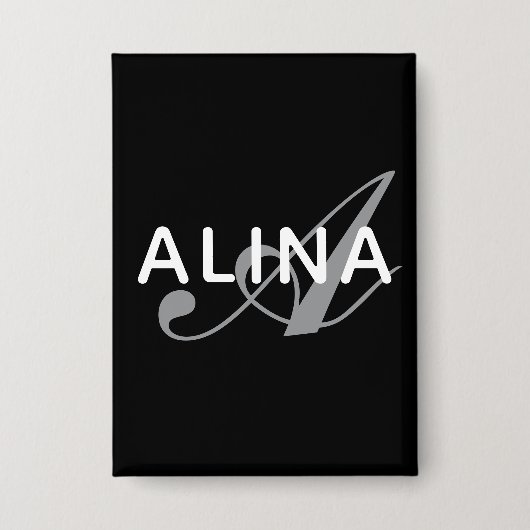 Simple Custom Name Monogram Design Rectangle Button (Vorderseite)