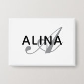 Simple Custom Name Monogram Rectangle 3.5" x 2.5 Button (Vorderseite)