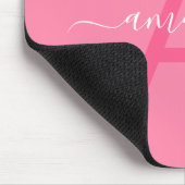 Simple Custom Name & Monogrammed Pink Personalized Mousepad (Ecke)