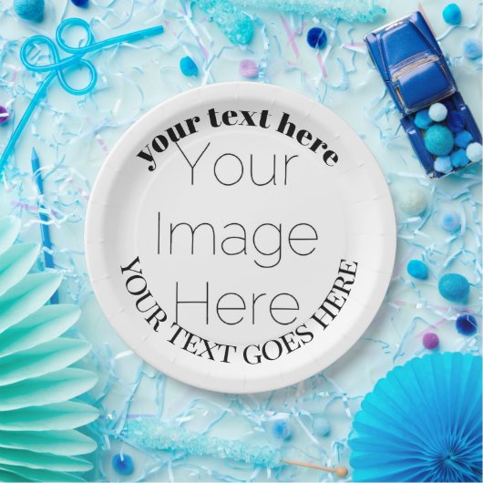 simple custom photo create your own Paper Napkin Pappteller (Party)