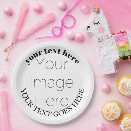 simple custom photo create your own Paper Napkin Pappteller (Party)