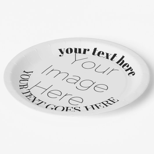 simple custom photo create your own Paper Napkin Pappteller (Schrägansicht)