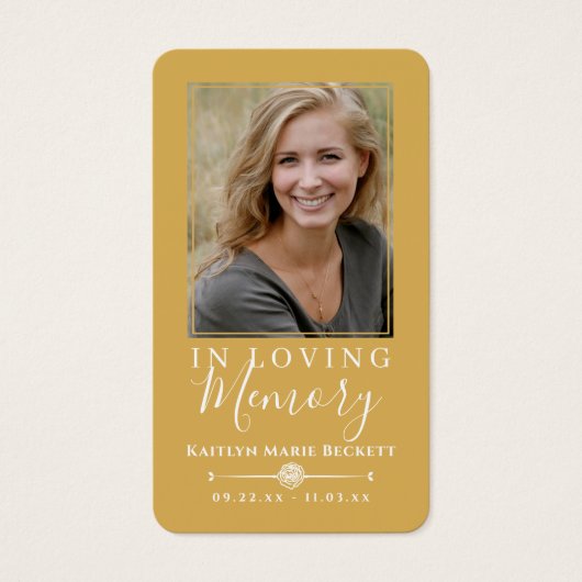 Simple Custom Photo Laminated Memorial Cards (Vorderseite)