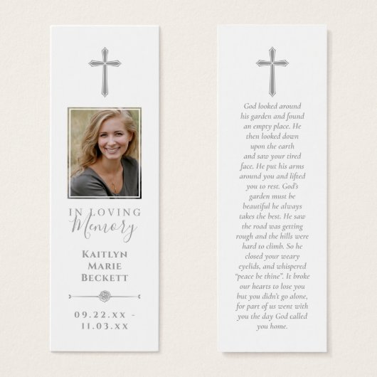Simple Custom Photo Memorial Bookmarks (Vorne & Hinten)
