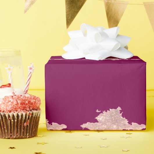 simple custom pink purple sparkle add you name let geschenkpapier (Geburtstagsparty)