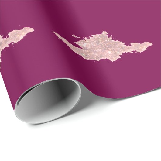 simple custom pink purple sparkle add you name let geschenkpapier (Rolleneckpunkt)