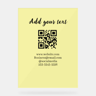simple custom QR code add your name text Classic Acrylschild