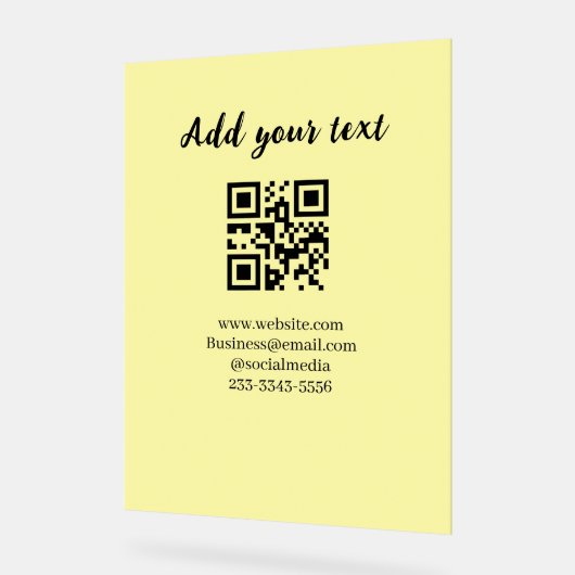 simple custom QR code add your name text  Classic  Acrylschild (Winkel)