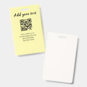 simple custom QR code add your name text  Classic  Ausweis (Vorder- & Rückseite)