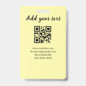 simple custom QR code add your name text Classic Ausweis (Vorderseite)