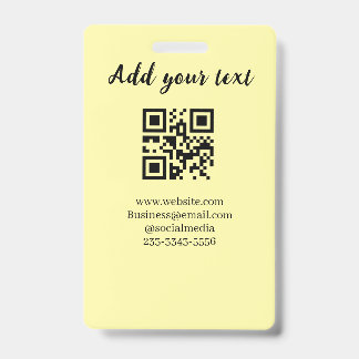 simple custom QR code add your name text Classic Ausweis