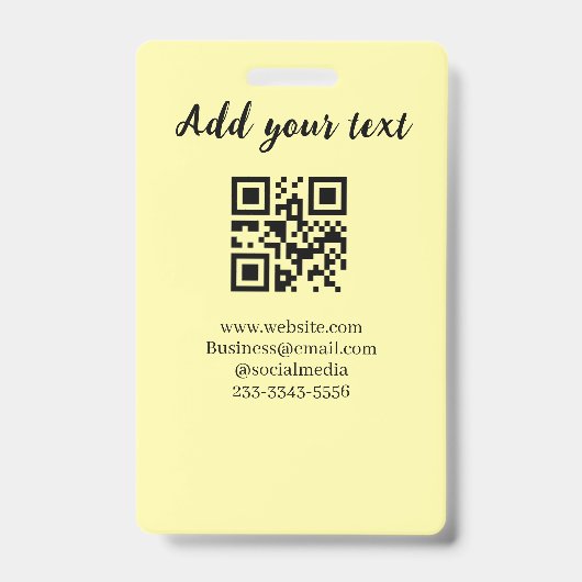 simple custom QR code add your name text  Classic  Ausweis (Vorderseite)