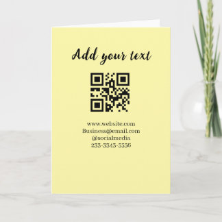 simple custom QR code add your name text Classic Karte