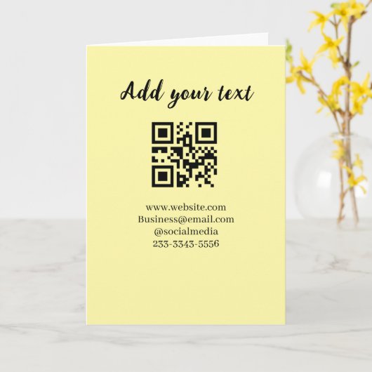 simple custom QR code add your name text  Classic  Karte (Gelbe Blume)