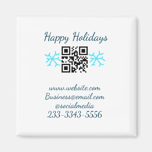 simple custom QR code add your name text Classic Magnet (Vorne)