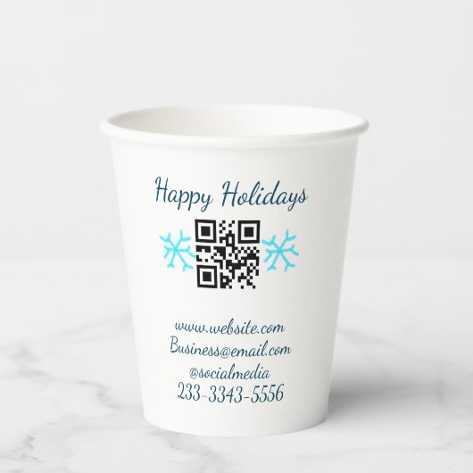 simple custom QR code add your name text Classic Pappbecher (Vorderseite)