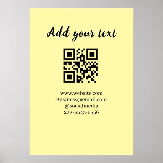 simple custom QR code add your name text  Classic  Poster (Vorne)