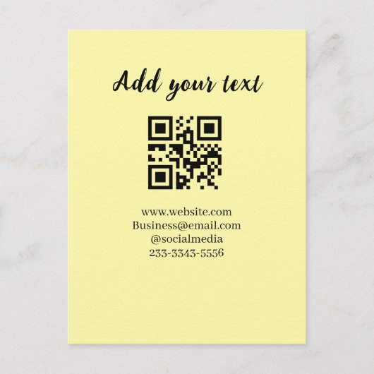 simple custom QR code add your name text  Classic  Postkarte (Vorderseite)