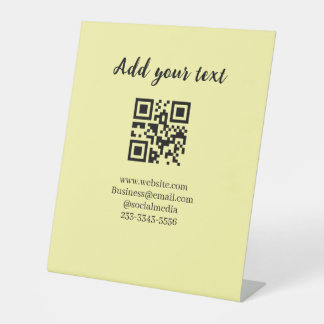 simple custom QR code add your name text Classic Sockelschild
