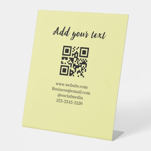 simple custom QR code add your name text  Classic  Sockelschild (Vorderseite)