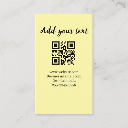 simple custom QR code add your name text  Classic  Visitenkarte (Vorderseite)
