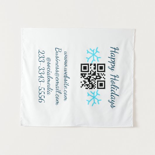 simple custom QR code add your name text Classic Wandteppich (Vorderseite (Horizontal))