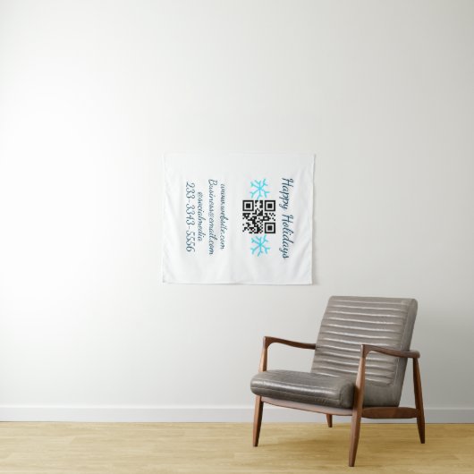 simple custom QR code add your name text Classic Wandteppich (Beispiel (Horizontal))