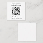 Simple Custom QR Code Connect with Us Social Media Quadratische Visitenkarte (Vorne/Hinten)
