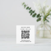 Simple Custom QR Code Connect with Us Social Media Quadratische Visitenkarte (Stehend Vorderseite)