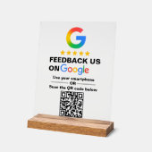 Simple Custom QR Code Google Review Display Acrylschild (Winkel)
