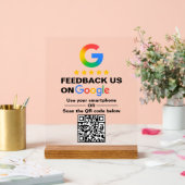 Simple Custom QR Code Google Review Display Acrylschild (Hochzeit)