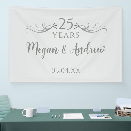 Simple Custom Script 25th Wedding Anniversary Banner (Messe)