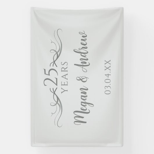 Simple Custom Script 25th Wedding Anniversary Banner (Vertikal)