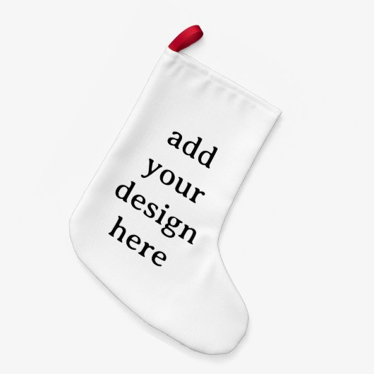 Simple Custom Small Faux Linen Double Sided Print Kleiner Weihnachtsstrumpf (Vorderansicht (hängend))