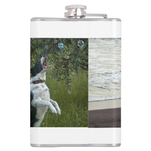 Simple Custom Two Photo Flachmann (Rückseite)